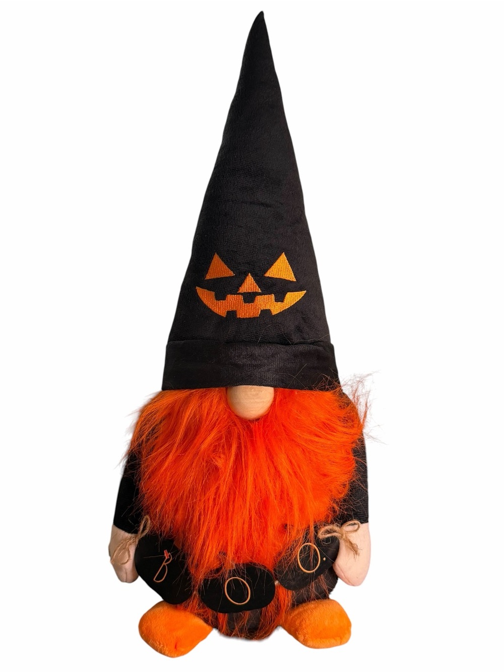 Rae Dunn Halloween Jack O’ Lantern Gnome Plush Shelf Sitter Pumpkin Decor
